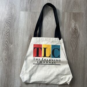 The Learning Channel TLC Canvas Tote Bag Rare 80's 90's Shoulder Strap Vintage
